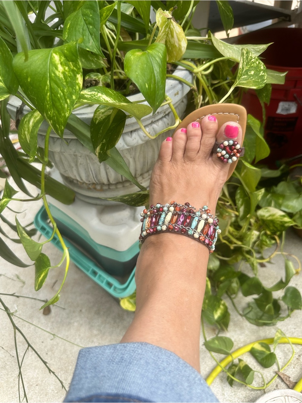 Beaded sandals NWOT, 7.5